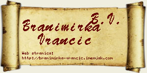 Branimirka Vrančić vizit kartica